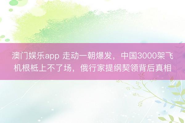 澳门娱乐app 走动一朝爆发，中国3000架飞机根柢上不了场，俄行家提纲契领背后真相