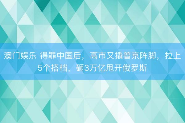 澳门娱乐 得罪中国后,高市又撬普京阵脚,拉上5个搭档,砸3万亿甩开俄罗斯
