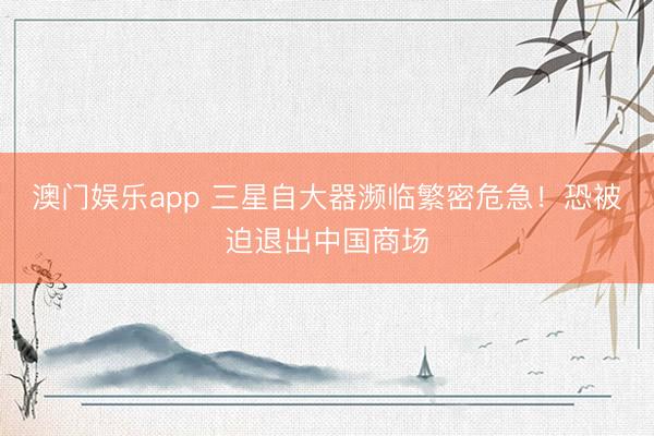 澳门娱乐app 三星自大器濒临繁密危急!恐被迫退出中国商场