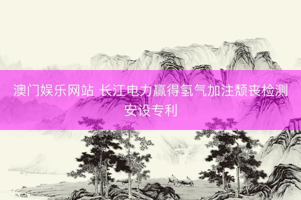 澳门娱乐网站 长江电力赢得氢气加注颓丧检测安设专利