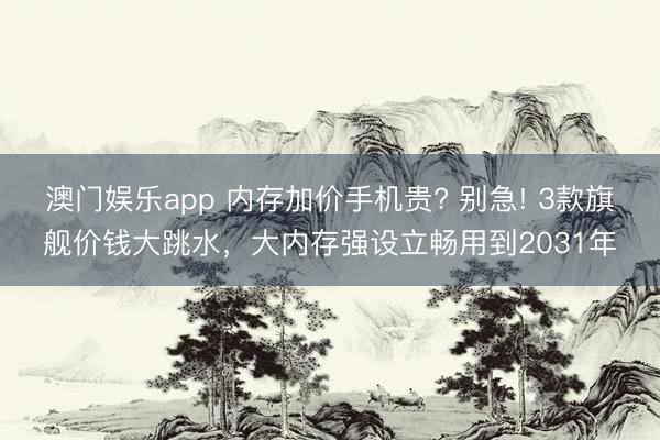 澳门娱乐app 内存加价手机贵? 别急! 3款旗舰价钱大跳水，大内存强设立畅用到2031年