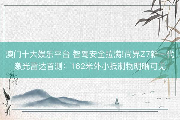 澳门十大娱乐平台 智驾安全拉满!尚界Z7新一代激光雷达首测：162米外小抵制物明晰可见